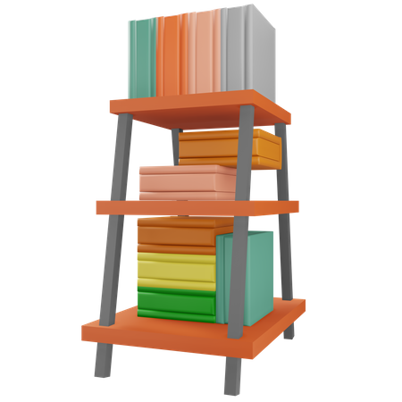 Book Case And Book  3D Icon