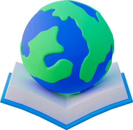 Book globe  3D Icon