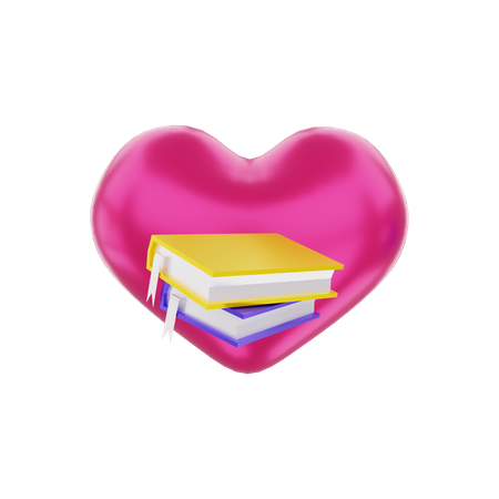 Book Love  3D Illustration