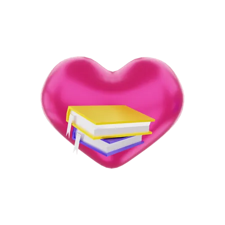 Book Love  3D Illustration