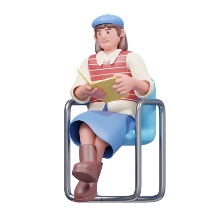 Book Lover Enjoying A Good Read  3D Illustration