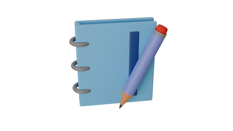 Book Pencil  3D Icon