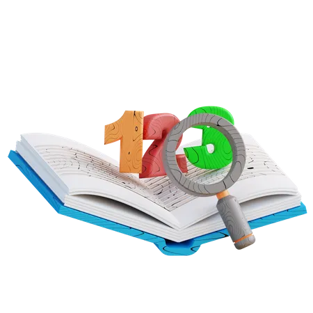 3 D Illustration Of A Counting Book 3D Icon
