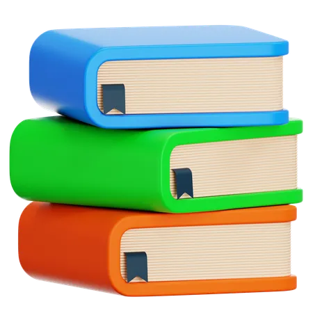 3 D Render Of Colorful Stack Of Books Reading Education Learning Back To School And Education Concept 3D Icon