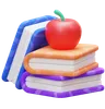 Book Stack And Apple