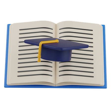 Book with Academic Cap  3D Icon