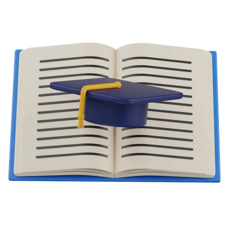 Book with Academic Cap  3D Icon