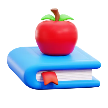 Book With Apple  3D Icon