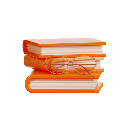 Book With Glasses  3D Illustration