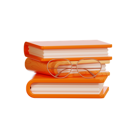 Book With Glasses 3D Illustration