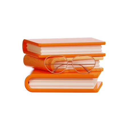 Book With Glasses 3D Illustration