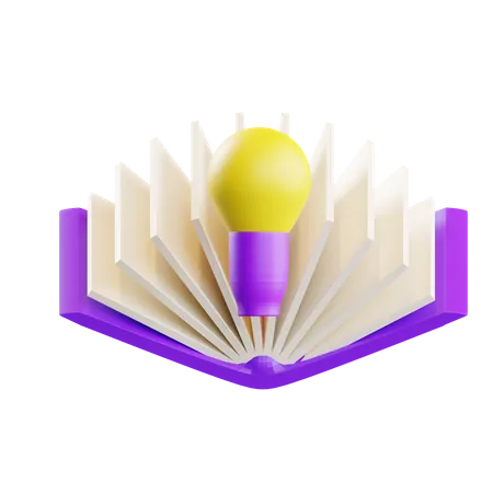 Book With Idea Lamp  3D Icon