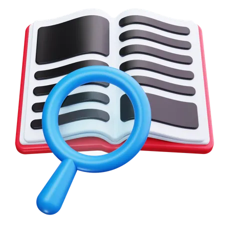 Book With Magnifying Glass  3D Icon