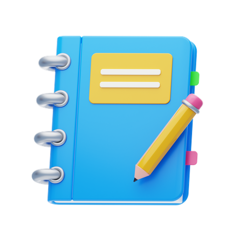 Book With Pen  3D Icon