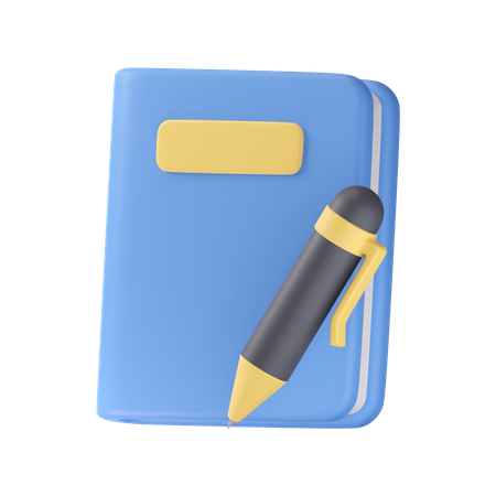 Book With Pen  3D Icon