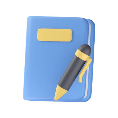 Book With Pen  3D Icon