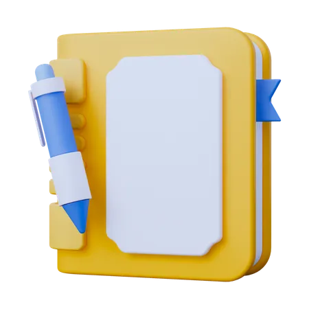 Book with Pen  3D Icon