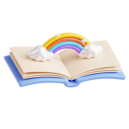 Book with Rainbow  3D Icon