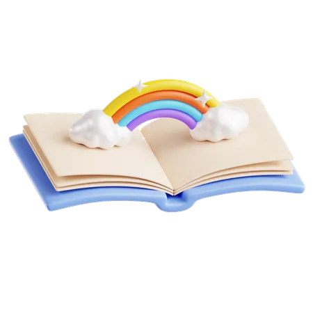 Book with Rainbow  3D Icon