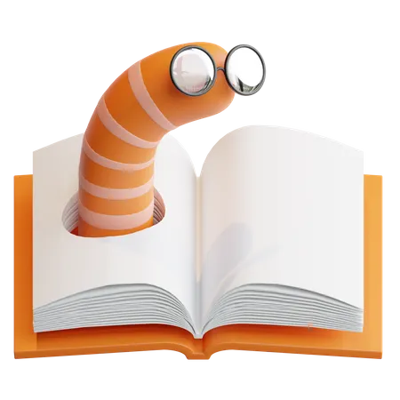 Book Worm 3D Illustration