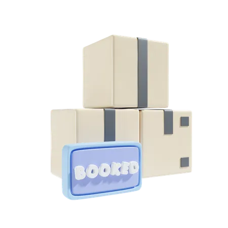 Booked Sign And Box 3 D Illustration 3D Icon