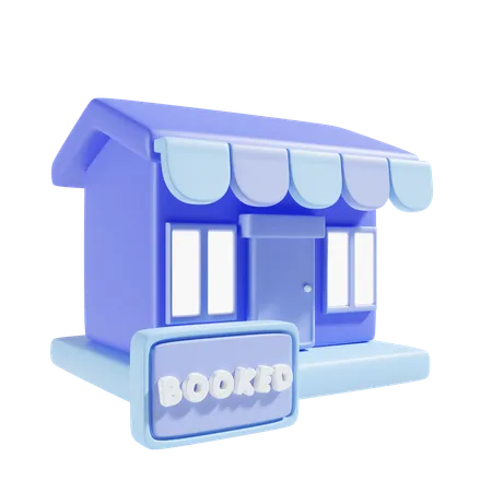Booked Sign For Shop 3 D Illustration 3D Icon