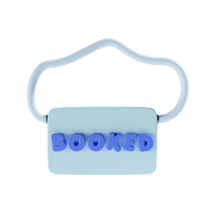Booked Sign For Shop  3D Icon