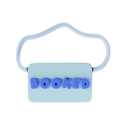 Booked Sign For Shop  3D Icon