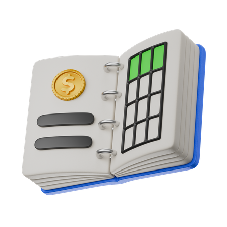 Bookkeeping Ledger  3D Icon