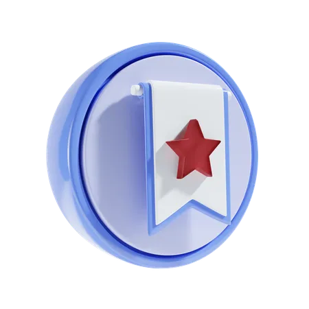 Bookmark With Round Background 3 D Icon 3D Icon