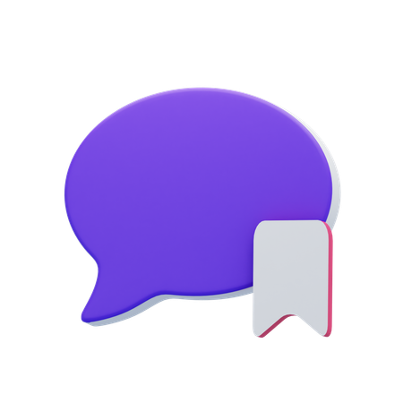 Bookmark Chat Bubble  3D Icon