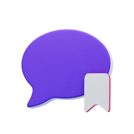 Bookmark Chat Bubble  3D Icon