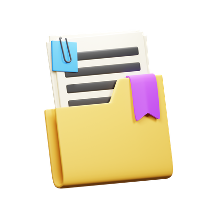 Bookmark Document  3D Icon