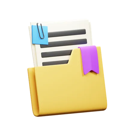 Bookmark Document  3D Icon