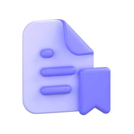 Bookmark Document  3D Icon