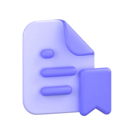 Bookmark Document  3D Icon