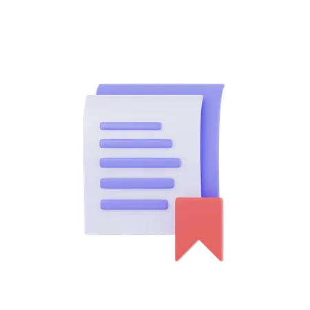 Bookmark Document  3D Icon