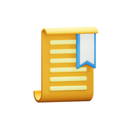 Bookmark Document  3D Icon