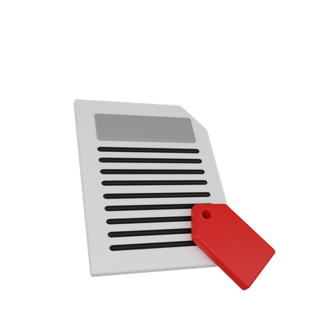 Bookmark Document  3D Icon
