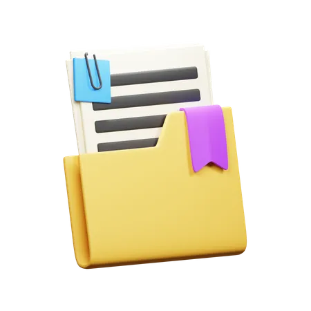 Bookmark Document 3D Icon