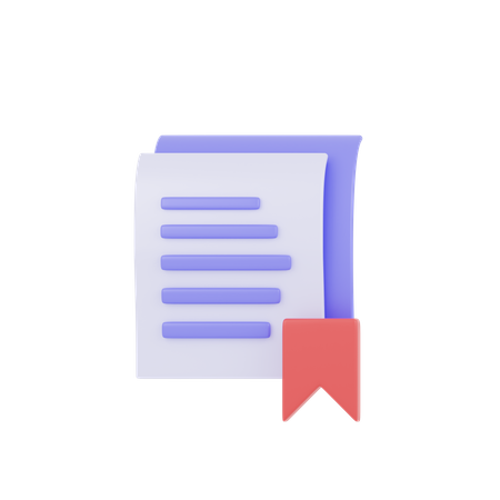 Bookmark Document  3D Icon