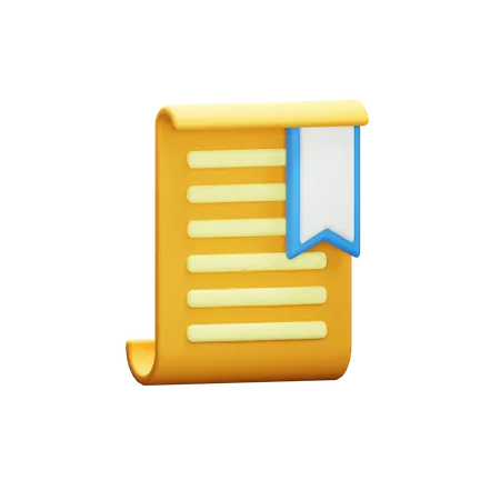 Bookmark Document  3D Icon