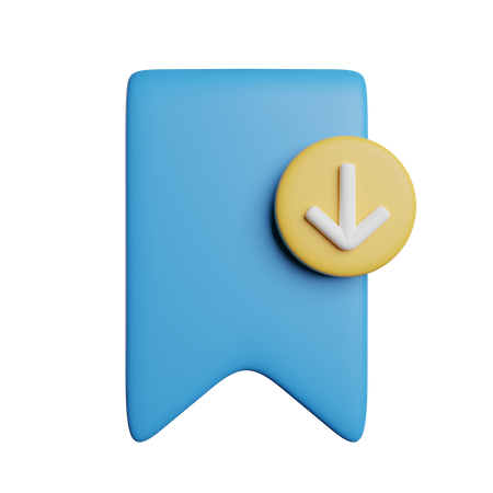Bookmark Download  3D Icon