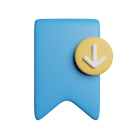 Bookmark Download  3D Icon