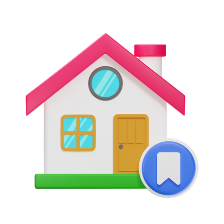 Bookmark House  3D Icon