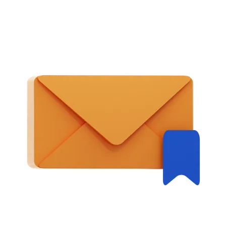 Bookmark Message  3D Icon