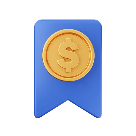 Bookmark Money  3D Icon