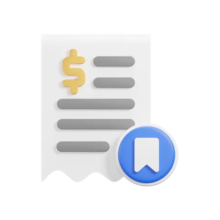 Bookmark Receipt  3D Icon