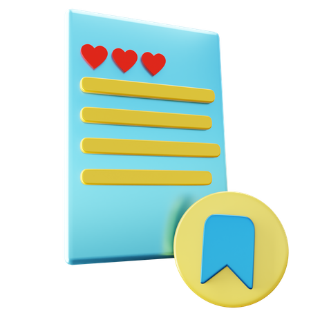 Bookmark Review  3D Icon