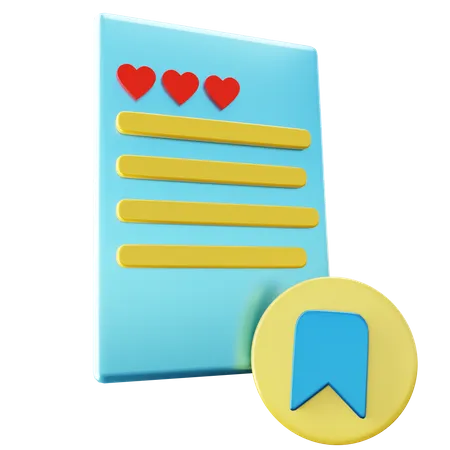 Bookmark Review  3D Icon